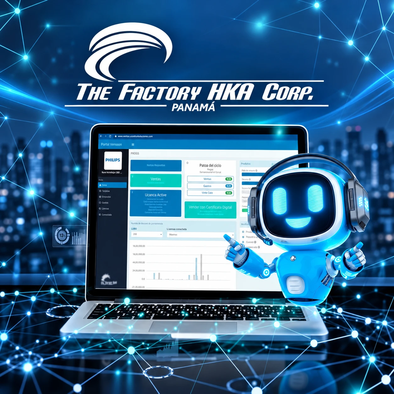 Futuristic HKA Panamá Tech Dashboard